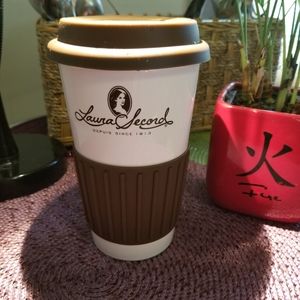 Laura Secord Ceramic Travel Mug.